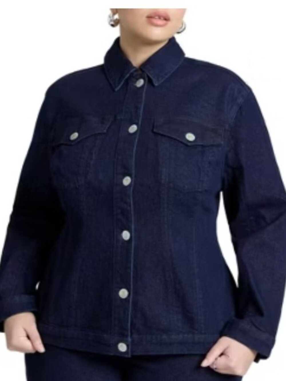 NWT - ELOQUII Hourglass Denim Jacket – Size 18 | True Dark Rinse | Plus Size